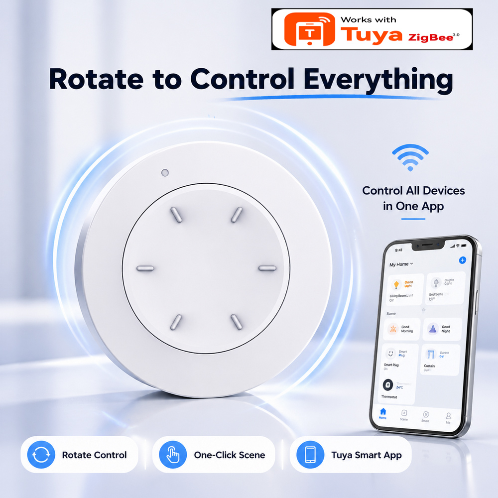 Home Automation Technology - Interrupteur intelligent ZigBee rotatif compatible Tuya